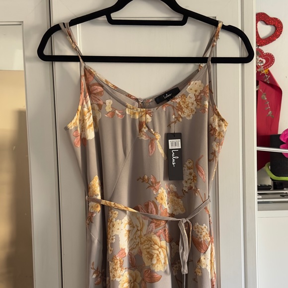 Lulus Feeling Freesia Grey Floral Print Maxi Dress Size XS - Picture 5 of 9